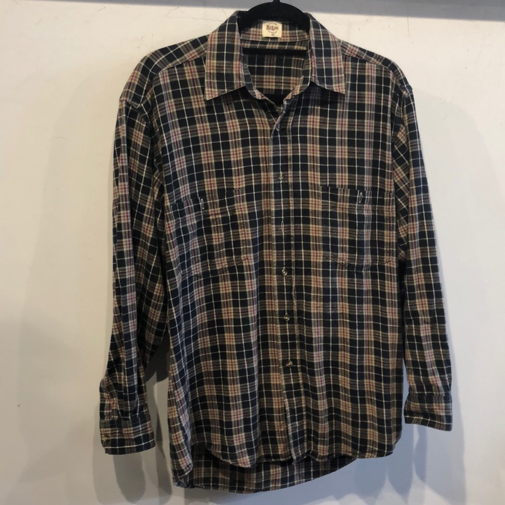 Relove Handmade Flannel with City Detail on Back